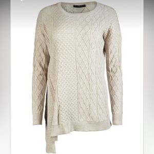 Like New Peruvian Connection Balthazar Pima Cotton Sweater in Ecru, Size Large